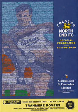 Preston North End v Tranmere Rovers Match Programme 1989-12-26